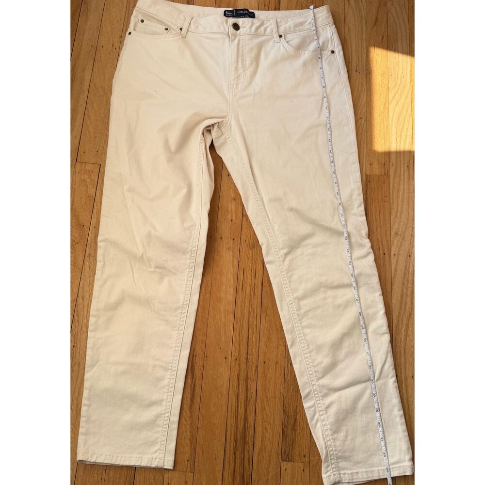 Boden Girlfriend Cream Denim Straight Leg Jeans Size 12 Regular Classic Preppy - Picture 7 of 10